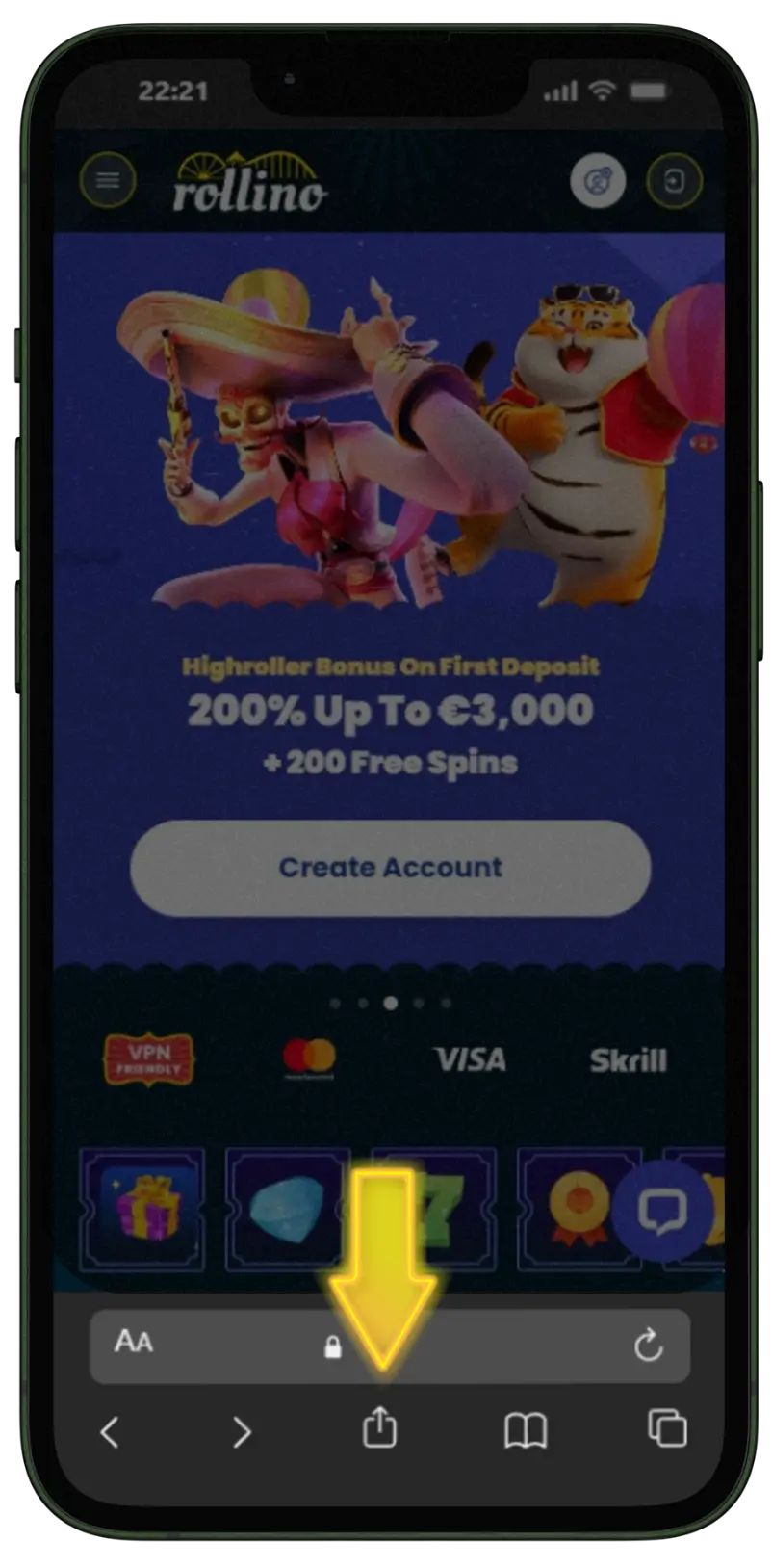 Tap the Share button